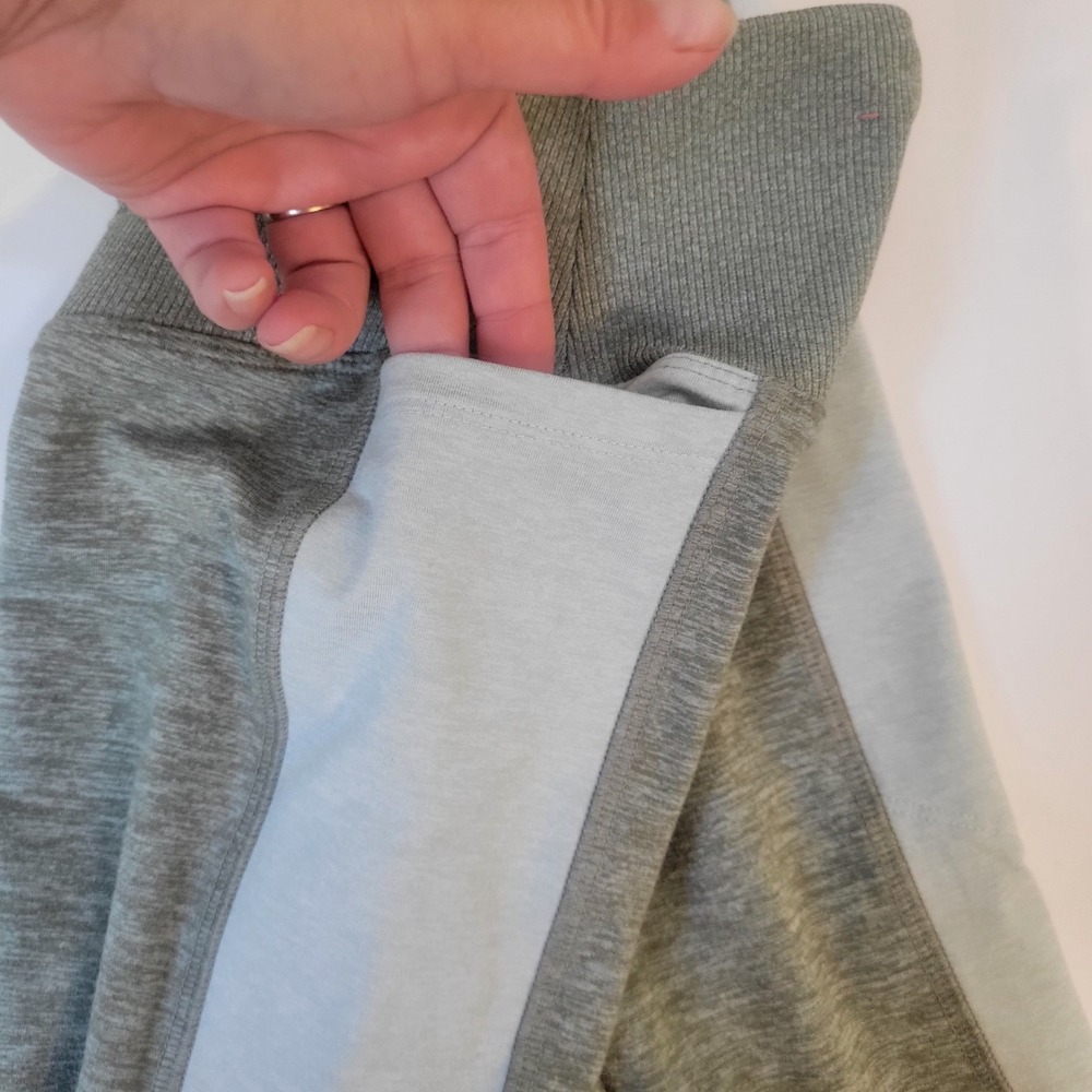 Victoria's Secret PINK Cozy High Waist Leggings Green Grey Side Pockets Small - Picture 4 of 5